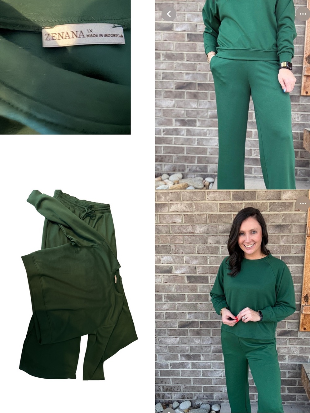 Zenana Outfitters Women's Dark Green Lounge Set
